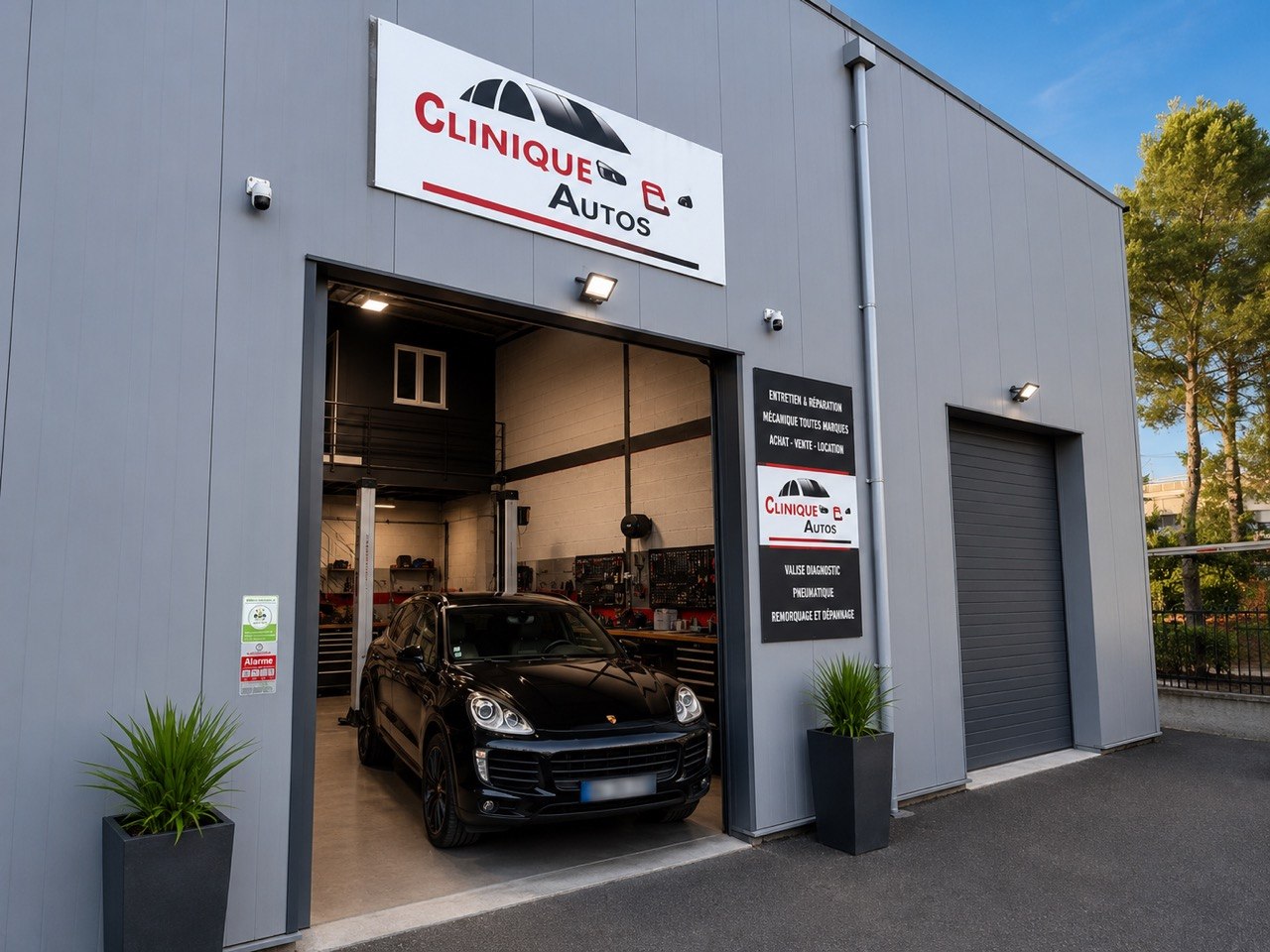 Façade extérieure du garage Clinique Autos à La Garde
